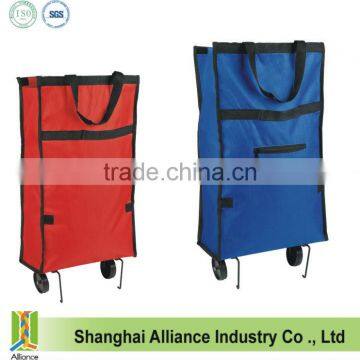 Promotional Foldable Grocery Shopping Bag with Wheels Cart Trolley