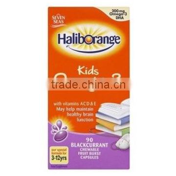 Haliborange Kids Omega-3 with Vitamins Blackcurrant Chewable Fruit Burst - Pack of 90