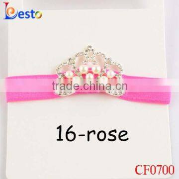 Metal pearl rhinestone crown headband for the girls