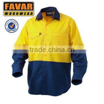 mens fire resistant hi visibility safety work shirt