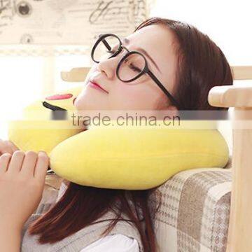 Soft plush cute emoji u shape neck pillow