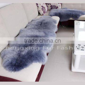 CX-D-112 Real Lamb Sheepskin Fur Wool Throw Blanket Fur Rug photo-6