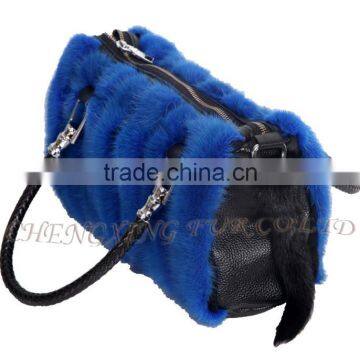 CX-H-57B New Fashion Women Hand Bags Printed Mink Fur Satchel