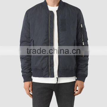 MGOO High Quality Covered Zip Up Bomber Jackets For Men Silver Zippers Long Sleeves Padded Winter Jackets photo-2