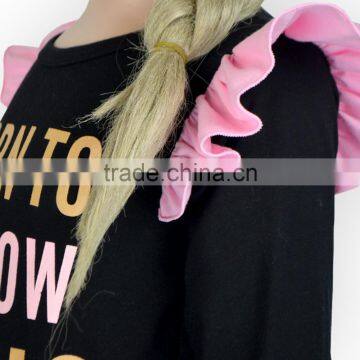 New Design 3pcs Children Clothing Set Ruffle Compression Long Sleeve Edible Fungus Shirt and Pant Gilr Short Layered Set photo-4