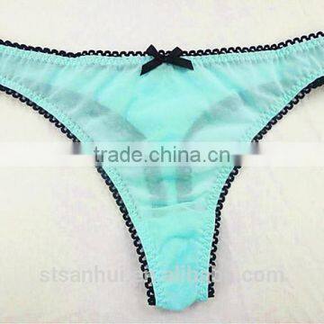 Stylish pictures of women in transparent panties with solid and fresh light blue fabric