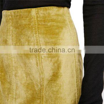 2017 OEM Spring Elegant Velvet Micro Mini Skirt With Zipper photo-5
