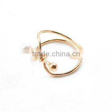 New Fashion Gold Plated White Imitation Pearl Rings