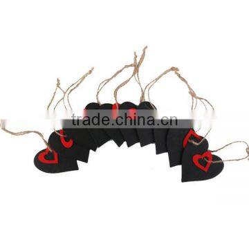 Handmade Mini Heart Shaped Hanging Wooden Blackboard Gift Price Tags Decor photo-4