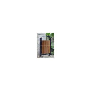 Outdoor metal trash bin