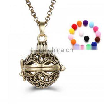 fashion design brass Pregnant Ball Locket Sweater Necklace