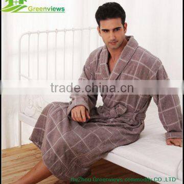 High quality Men cotton towelling bathrobes adults velvet cotton long bathrobe