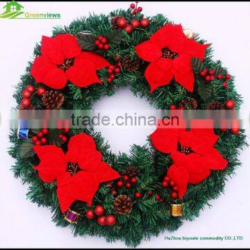 Wholesale artificial christmas wreaths decorated plastic christmas wreaths