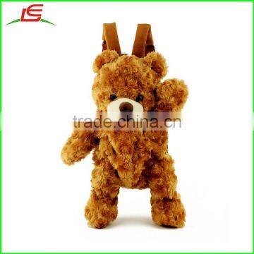 hot selling brown plush litte bear backpack school bag