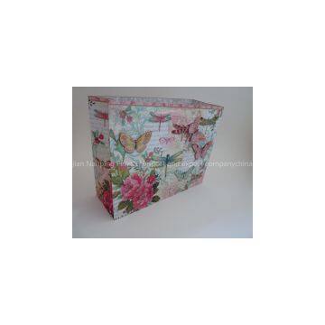 horizontal large paper gift bag with glitter