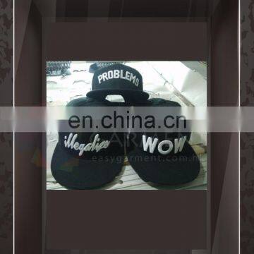 Custom Logo Printing 3D Embriodery Black color Hip Hop Street Cap