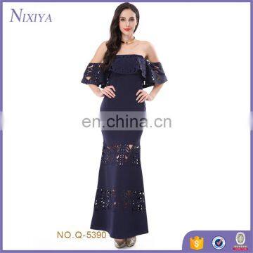 2017 Korean sexy new off shoulder ladies maxi dress