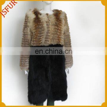 2015 European Style Winter Warm Coat 100% Real Fox Fur Overcoat