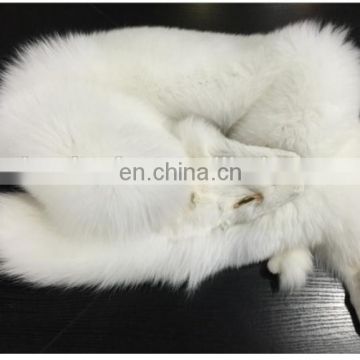 Fur manufacture white FOX FUR SKIN tanned for garment Coat