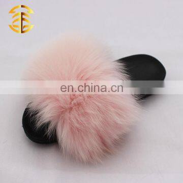 New Style Custom Cheap Colorful pink fur slides slippers
