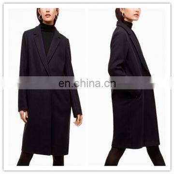 Hot Sales High quality Winter Ladies Long Black Wool Coat Women