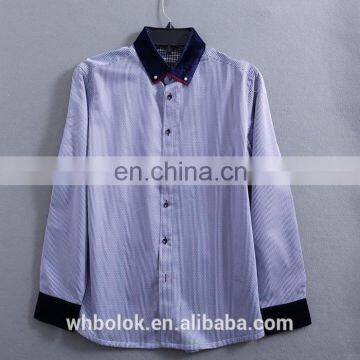 Customized Men's striped slim fit shirt high quality dress shirt lined