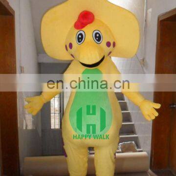 New arrival!!HI CE animal mascot costume barney for adult,movie character yellow barney mascot costume