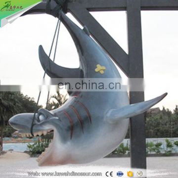 KAWAH Water park static Life Size Fiberglass Shark Statue