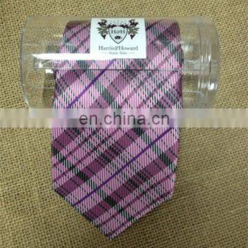 100% silk tie with plastic tie caddy