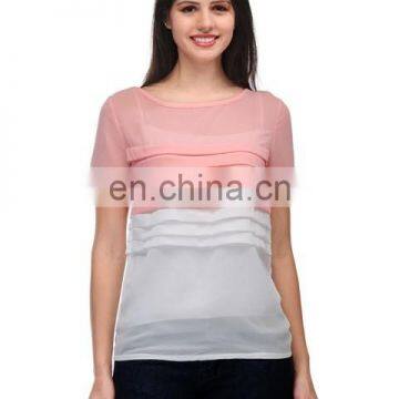 Peach Chiffon top for girls