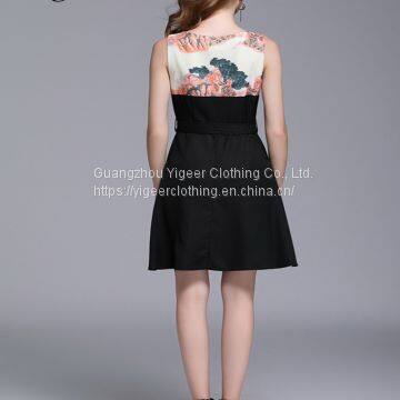 Black Sleeveless Midi Dress With Waist Band photo-3