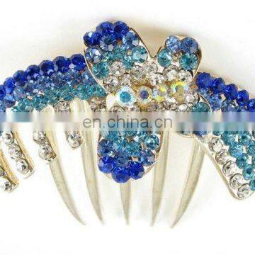 2013 newest fashion alloy rhinestone hair comb fork