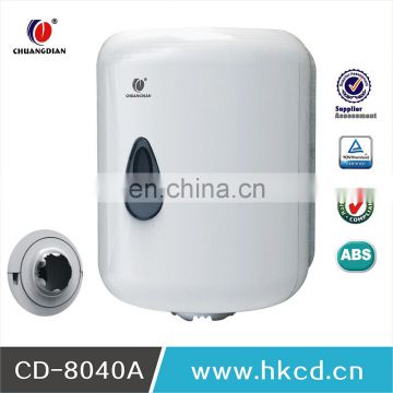 new design plastic Wall mounted center pull paper towel dispenser suitable for toilet ,public places CD-8040C