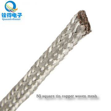We Can Supply 50 Square Tinning Copper Braided Belt 24/132/0.1 Braided Net for Wire Harness Processing of New Energy Vehicles