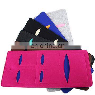 Two Color Felt 5-pockets Cell Phone Holder Organizer Vertical Storage Bags photo-4