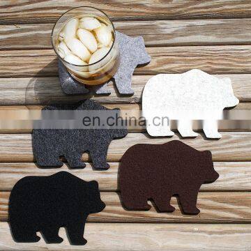 Heat Resistant Orange Color Minibuses for Sale Felt Coaster Sets Wood Drink Coasters photo-2