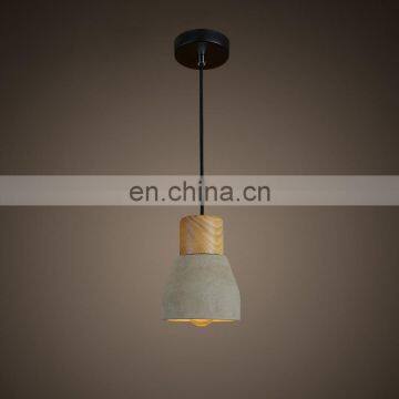 Промышленная подвесная лампа из бетона и дерева на светодиодах для столовой photo-4