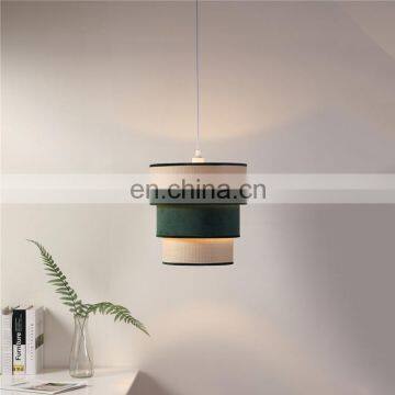 Modern design cheap custom rattan living room green modern ceiling pendant lamp hanging for home