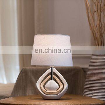 Simple Geometry Custom Restaurant Table Decoration Ceramic Base Cheap Nordic Bedside Lamps for Hotel photo-6