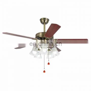 European restaurant brand wood metal fan lights ceiling fan lights decorated living room study