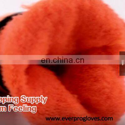 Yellow Neon Poly Cotton 300NB Latex Gripster Black Rubber Dip Safety Gloves For Winter photo-5