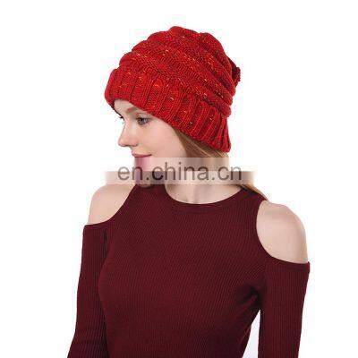 100% Acrylic Winter Knitted Beanies Hats Women Thick Warm Beanie Skullies Hat Men's Knitted Wool Hat photo-3