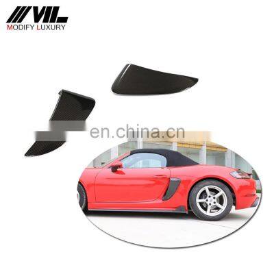 Carbon Fiber Front Fender Trim Air Vent for Porsche 718 Boxster Cayman Coupe Convertible 2016-2018