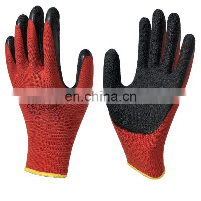 Cheap 13g Rubber Dipped Safety Glove Latex Coated Work Gloves Gloves For Construction Wholesale