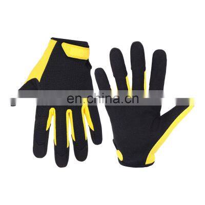 HANDLANDY Cheap Hot Sell Breathable Flexible synthetic palm mechanical light work gloves Touch Screen Fingertips