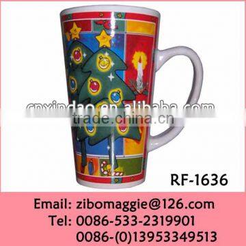 Personalized Hot Sale 15oz Ceramic Christmas Travel Cup for Cheap Disposable Water Cup Made In Zibo