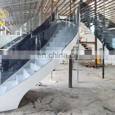 Curved Staircase Modern Wooden Staircase Arc Glass Stairs