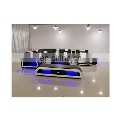 Italian LED light sofa set furniture living room sofas