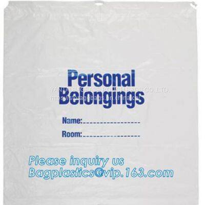 Biodegradable Drawstring Patient Belongings Bag,Manufacturer of Patient Belonging Bag With Rigid Handle OEM Available photo-2