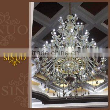 Large crystal hotel italy style chandelier modern glass pendant light